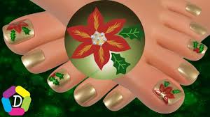 ¿necesitas inspiración para decorar tu hogar? Flor Navidena Decoracion De Unas Para Pies Facil Youtube