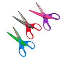 Foska Good Quality Lace Trimming Three Piece Safe Craft Scissor for Kids  Safety Children's Craft Paper Cutting Scissors