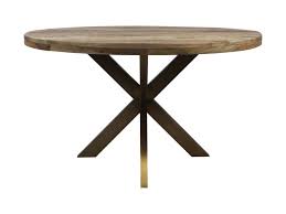 Off white pedestal with gold trim and black top / base dimensions: Round Dining Table O130x76 Natural Antique Gold Mango Wood Tische Tischplatten Henk Schram Meubelen