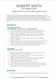 Pizza Maker Resume Samples Qwikresume
