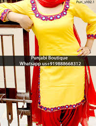 Khadi georgette flare suit with designer sequence dupatta and churidar. Elegant Yellow And Red Mirror Embroidered Product Code Pun S102 1 To Order This Dress Please Call Or What Combination Dresses Punjabi Suits Churidar Designs