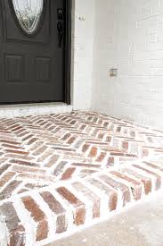 Diy Herringbone Brick Porch With Love Mercedes In 2020 Brick Porch Front Porch Design Porch Design