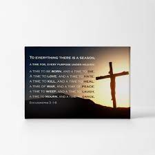 A time to break down, and a time to build up; Smile Art Design Scripture Bible Verse Wall Art Canvas Print Ecclesiastes 3 1 8 To Everything There Is A Season Jesus Lord Cross Religious Living Room Bedroom Christian Gift Ready To Hang