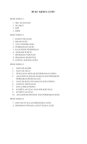 Daftar evaluasi diri kerja guru; Buker