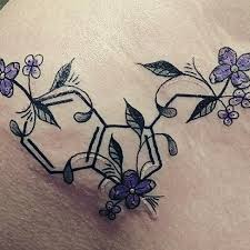 Download Floral Serotonin Molecule Tattoo Elegant Arts Tattoo