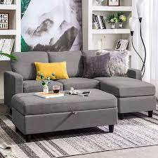 Shop our great selection and. Amazon Com Honbay Reversible Sectional Couch With Ottoman L Shaped Sofa For Small Spaces Sectional Sofa With Chaise In Dark Grey Furniture Decor