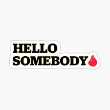 The show will touch on fierce themes from perseverance to resistance. Hello Somebody Sticker By Femaleberniebro Redbubble
