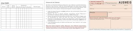 Marcumar drug & pharmaceuticals active ingredients names and forms, pharmaceutical companies. Falithrom Marcumar Treatment Card A7 Format Pack Of 50 Amazon De Business Industry Science