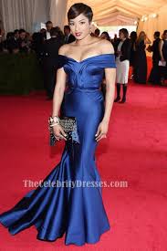 Bilder finden, die zum begriff roter teppich passen. Alicia Quarles Blaue Meerjungfrau Off The Schulter Formal Kleid 2014 Met Gala Roter Teppich Thecelebritydresses