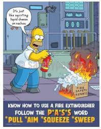 Know How To Use A Fire Extinguisher Follow The Pass Simpsons Safety Poster Fire Safety Poster Safety Posters Health And Safety Poster He tries to remove the pin like a toy. www pinterest jp