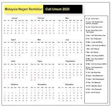 Petunjuk cu umum cu negeri cu sekolah cu sekolah(perayaan). Negeri Sembilan Cuti Umum Kalendar 2020