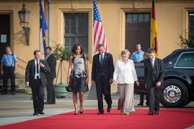 Angela merkel has been sworn in for a fourth term as german chancellor, after months of political wrangling that left her weakened. Chancellor Merkel And Her Husband Joachim Sauer Arriving At Schloss Charlottenburg In The Evening Together With Barack And Michelle Obama