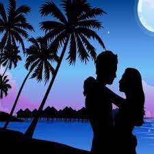 Amor En La Playa Silueta De Una Pareja De Enamorados Abrazados En Una Playa Tropical Imagenes Imagenes De Amor Playa Amor