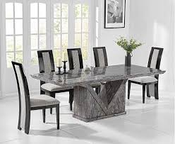 Mocha 220cm Grey Marble Dining Table With Raphael Chairs Marble Top Dining Table Dining Room Table Marble Dining Table Marble