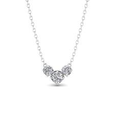 Diamond may well be one of the hardest materials in the world, but a diamond ring is best polished with a gentle touch. White Gold 3 Stone Diamond Necklace Shiree Odiz