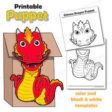 Print out, color and cut out a paper mask outline or use a colored template to make the beautiful mask in seconds. Chinese Dragon Craft Activity Paper Bag Puppet Template Tpt