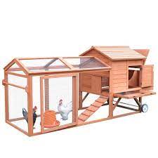 Check spelling or type a new query. Pawhut 98 Portable Wooden Chicken Coop With Wheels Outdoor Run And Nesting Box Walmart Com Walmart Com