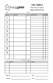 Free shipping on orders over $50. Baseball Softball 25 Count Softball Lineup Cards 3 Part Sporting Goods