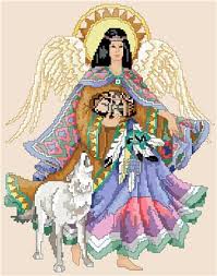 Design area is 3.5 x 4.5 (8.9 x 11.4 cm), finished size is 8 x 10 (20 x 25 cm) this is a new and unopened complete counted cross stitch kit entitled southwestern. Angel Of The Southwest Cross Stitch Pattern