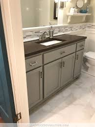 New Hallway Bathroom Vanity Paint Color Addicted 2 Decorating Painted Vanity Bathroom Bathroom Cabinets Designs Painting Bathroom Cabinets