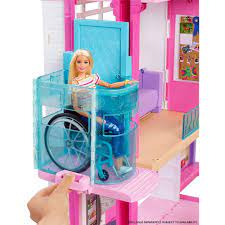 Casa de 3 pisos, 8 habitaciones, juego en cada ángulo, elevador funcional, piscina con tobogán y accesorios. Barbie Dreamhouse Casa De Lo Suenos Gnh53 Juguetibici Ecommerce