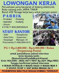 Lowongan cpns dan pppk tahap ii bakal segera dibuka. Lowongan Kerja Daerah Sidoarjo Bagian Produksi Bersama
