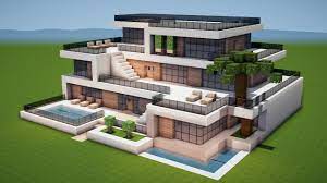 Falls euch das bauen schwer fällt, habt ihr hier. Grosses Modernes Haus Mit Pool In Minecraft Bauen Tutorial Haus 231 Youtube