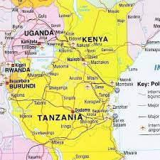 Map of africa showing countries (ethiopia, uganda, kenya and. Map Of East Africa Uganda Is Bordered By Kenya From The East Tanzania Download Scientific Diagram