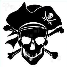 Halloween Pirate Skull Captain With Hat And Cross Bones Clipart Illustration Pirate Clip Art Pirate Images Pirate Skull