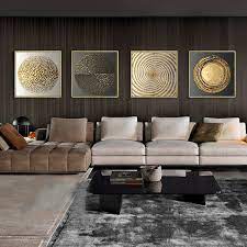 Gold abstract round wall art. Abstract Canvas Painting Gold Black White Modern Square Texture Posters And Prints Home Decor Wall Art Pictures For Living Room Wish