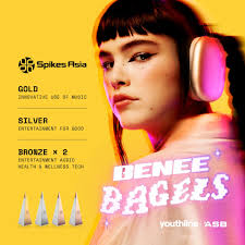 Some good news from our first Spikes Asia show: Bagels by BENEE for  @asbbank and @youthlinenz picked up a gold, silver and two bronze. Great  work by a great team for a