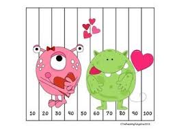 Valentine S Number Puzzles Skip Counting By 2 5 And 10 100 Gun Egitim