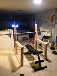 Diy Squat Rack And Bench Press Diy Home Gym Home Gym Design Gym Room At Home