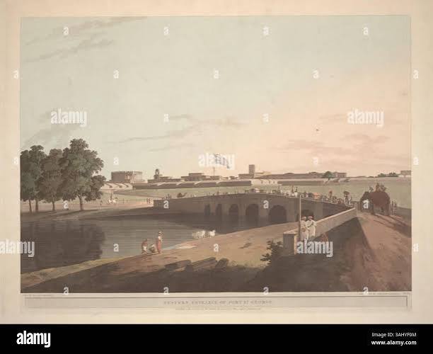 The Government House, Fort St. George Madras [Chennai]; The Government House is within the Fort; here the business of the English East India Company is transacted, but the residence of the Governor