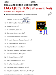 English Grammar Tag Questions Www Allthingsgrammar Com Tag Questions Html Educacion Ingles Ingles Para Preescolar Material Escolar En Ingles