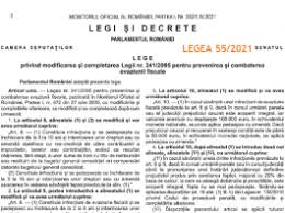 Legea 241 2005 pentru prevenirea si combaterea evaziunii fiscale, actualizată prin: Legea 55 2021 Modificare Legea 241 2005 Cabinetexpert Ro Blog Contabilitate
