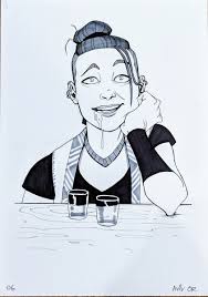 Beau Sitting At Bar Table Cheek Resting On Hand Dreamy Eyed And Drooling Character Inspiration Character Art Character Design Sketches