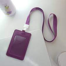 สายห อยป าย พร อมซองหน งใส บ ตร ส ม วง ส ม วง เร ยบง าย กรอบ