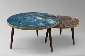 The 3 pieces of the coffee table can be combined in a variety of ways: Eglomise Ginger Coffee Tables The Alt Collective