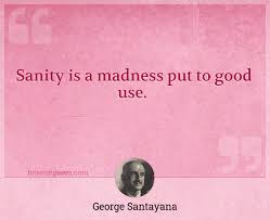 Sanity calms, but madness is more interesting. Sanity Is A Madness Put To Good Use