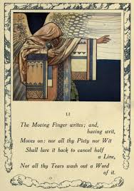 The Moving Finger Writes And Having Writ Moves On Rubaiyat Of Omar Khayyam Rendered Into English Verse By Edward Fitzgerald Illustrated In Colour And In Line By Rene Bull Published 1913 By Hodder And Stough