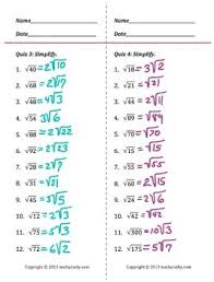 Simplest Radical Form Bundle Simplify Square Roots Activities Learning Mathematics Studying Math Learning Math