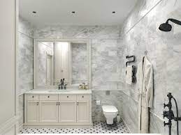 Shower walls consist of hampton carrara polished 4″x12″ installed in a brick pattern. Pin On Casa