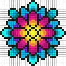Flower Perler Pixel Art Pattern Perler Beads Pixel Drawing