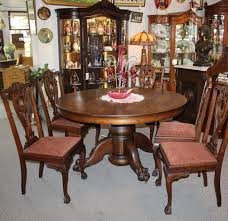 Lovely subtle contrasting inlaid detail on the top. Bargain John S Antiques Antique Round Oak Dining Table Carved Claw Feet 5 Leaves Original Finish 54 Inches Bargain John S Antiques
