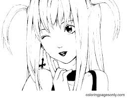 Beautiful Misa Death Note Coloring Pages - Death Note Coloring Pages -  Coloring Pages For Kids And Adults