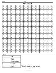 Espeon pokemon color by number page to print. Bulbasaur Color By Number Coloring Squared