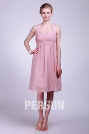 Robe De Soiree Rose Empire Col Americain Pour Femme Ronde Robedesoireecourte Fr