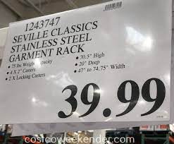 Seville classics 6 tier shelving rack. Seville Classics Stainless Steel Garment Rack Costco Weekender