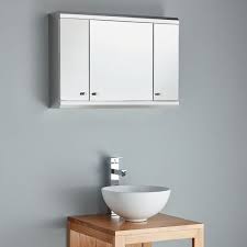 The elegant home windsor white bathroom wall cabinet with 2 doors and 1 shelf has an appealing finish and sleek lines that complement modern decor. Medium Sized Triple Door Bathroom Cabinet 650 X 450 Biscay